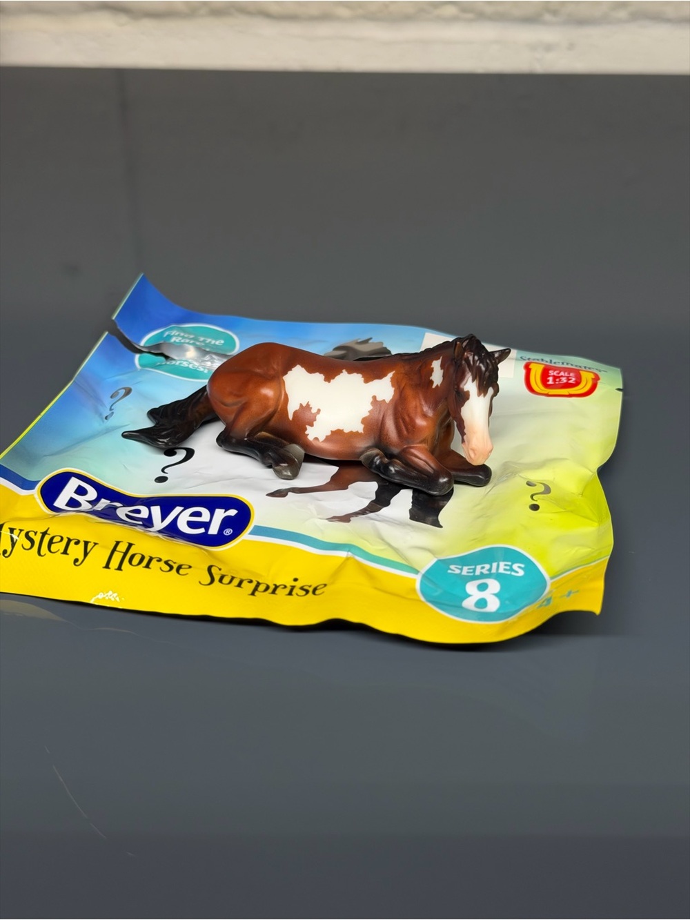 Breyer Brown and White Lying Pinto Horse Figure